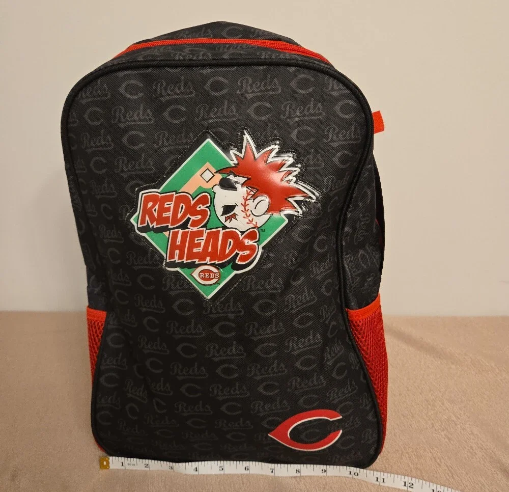Cincinnati Reds Heads Baseball Backpack Black Red – Preloved
